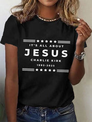 Women's It’s All About Jesus Charlie Kirk Tee