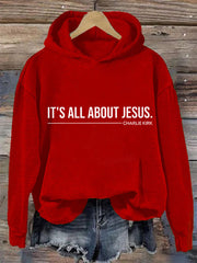 Women's  It's All About Jesus Charlie Kirk Hoodie