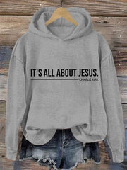 Women's  It's All About Jesus Charlie Kirk Hoodie