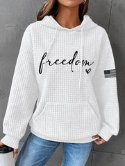 Women's Freedom Charlie Kirk Waffle Hoodie