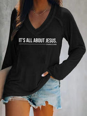 Women's It's All About Jesus - Charlie Kirk Long-Sleeve T-Shirt