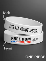 Unisex Freedom It's All About Jesus Charlie Kirk Silicone Wristband