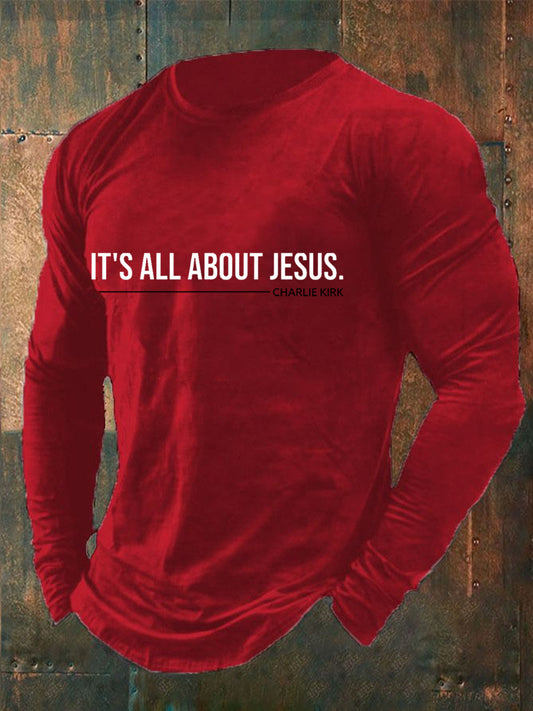 Men's It's All About Jesus - Charlie Kirk Long-Sleeve T-Shirt