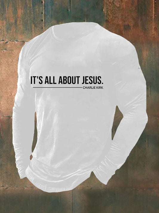 Men's It's All About Jesus - Charlie Kirk Long-Sleeve T-Shirt