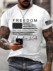 Men's Freedom Charlie Kirk USA Flag Tee