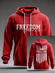 Men's Freedom Charlie Kirk US Flag Print Hoodie