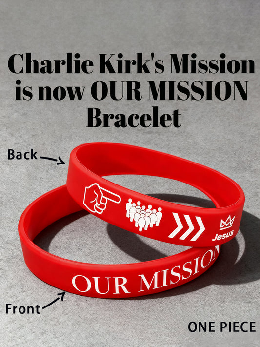 Unisex Freedom Is Our Mission R.I.P Charlie Kirk Print Bracelet