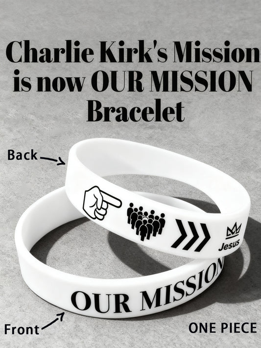 Unisex Freedom Is Our Mission R.I.P Charlie Kirk Print Bracelet