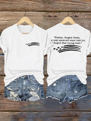 Women's Father, Forgive Them For They Not Know What They Do V-Neck Tee