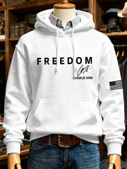 Men's Freedom Is Not Free R.I.P Charlie Kirk  Oversized Drop-Shoulder Hoodie with Pockets