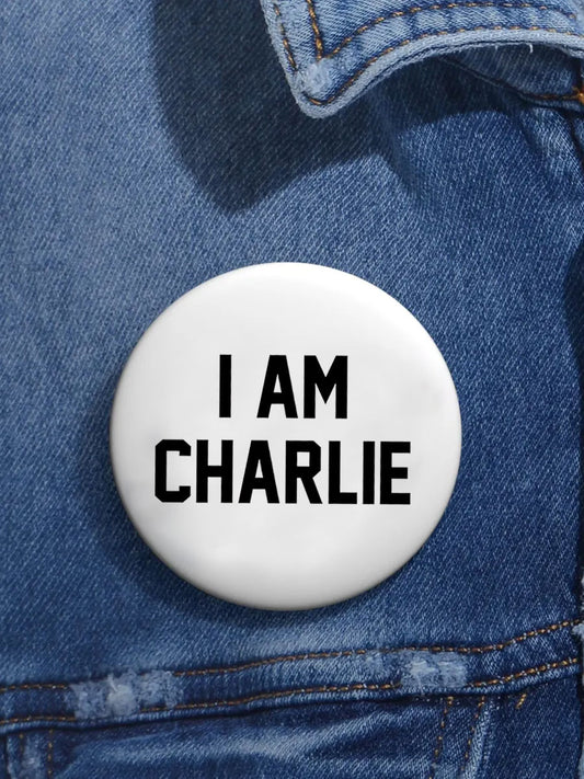 Unisex I Am Charlie Print Pins
