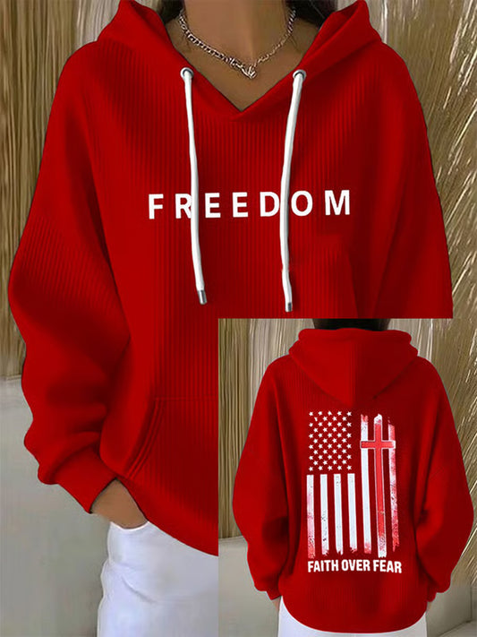 Women's  Freedom Is Not Free R.I.P Charlie Kirk Ribbed Hoodie