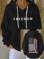 Women's  Freedom Is Not Free R.I.P Charlie Kirk Ribbed Hoodie