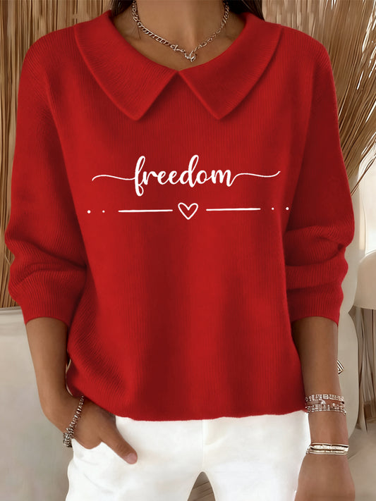 Women's Freedom Charlie Kirk Baby Doll Collar Top