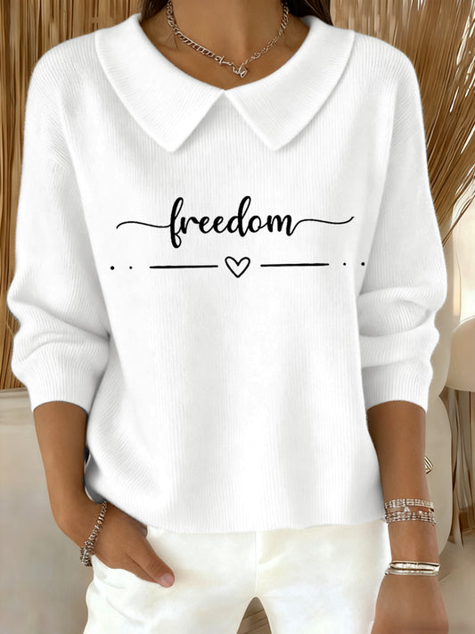 Women's Freedom Charlie Kirk Baby Doll Collar Top