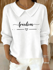 Women's Freedom Charlie Kirk Baby Doll Collar Top