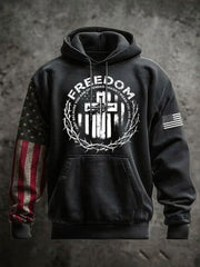Men's Freedom Oversized Drop-Shoulder Hoodie with Pockets