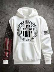 Men's Freedom Oversized Drop-Shoulder Hoodie with Pockets