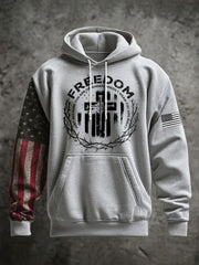 Men's Freedom Oversized Drop-Shoulder Hoodie with Pockets